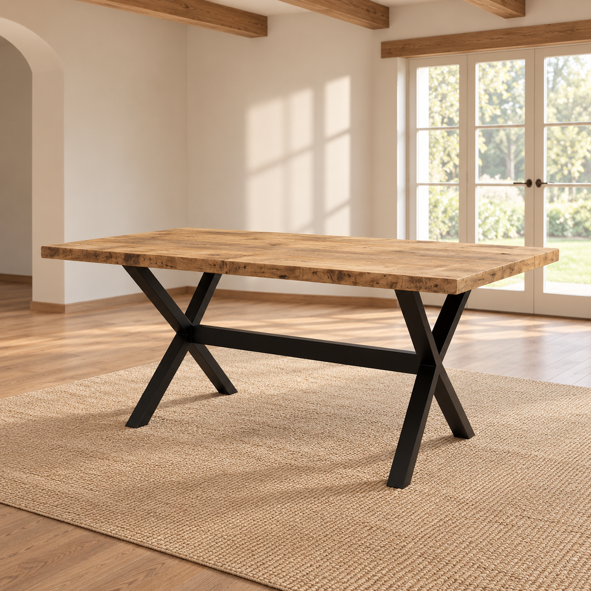 Table en bois massif CoinMaison dans un intérieur contemporain