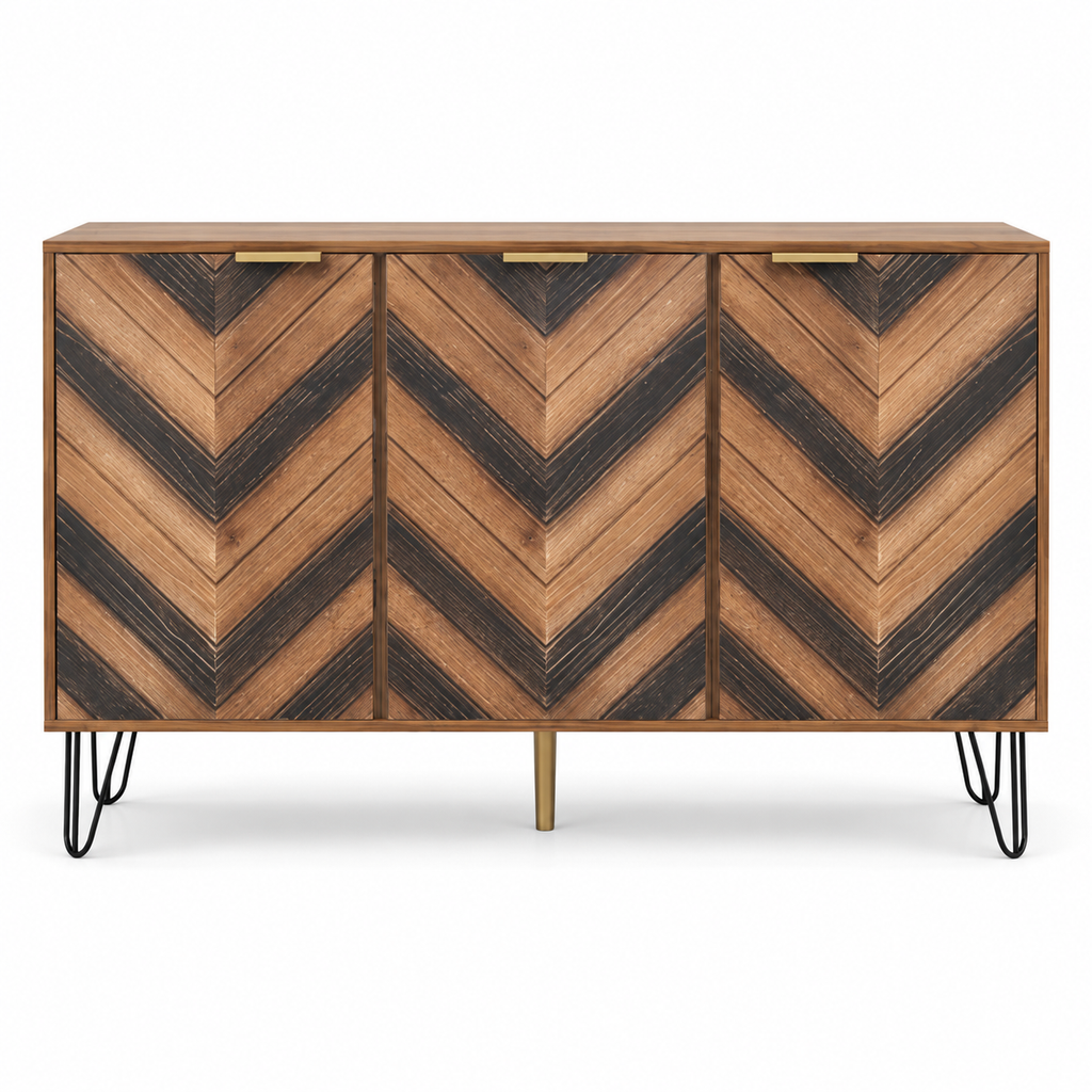 Buffet chevrons 160 cm trois portes vue de face